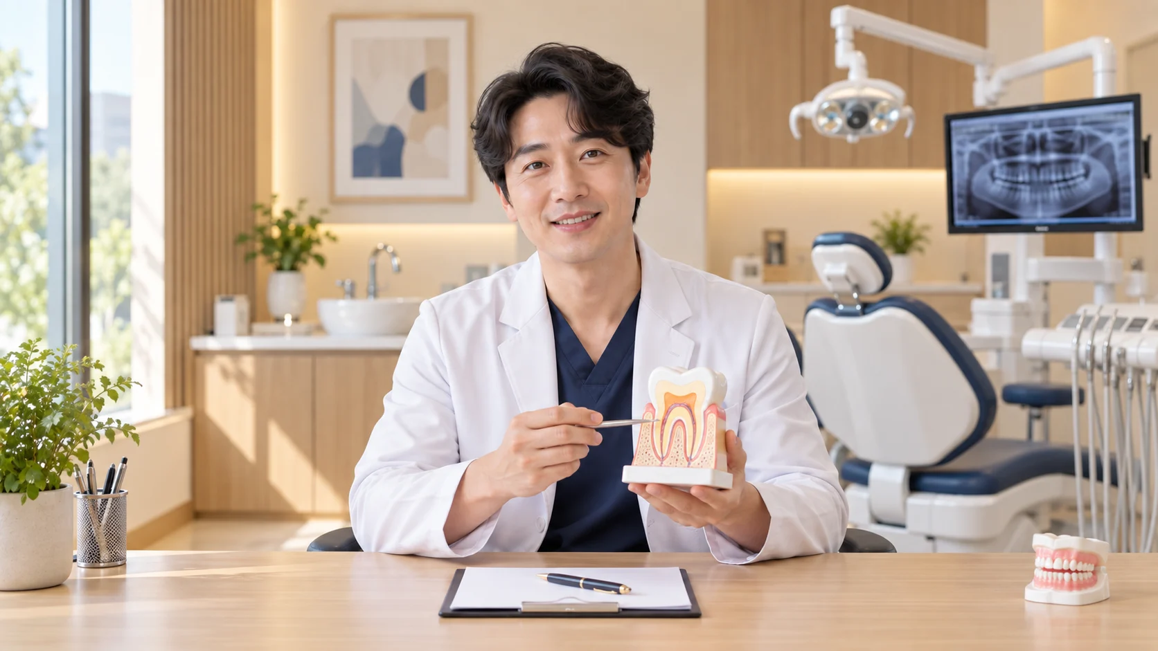 치과 상담·설명을 표현한 가상 사진