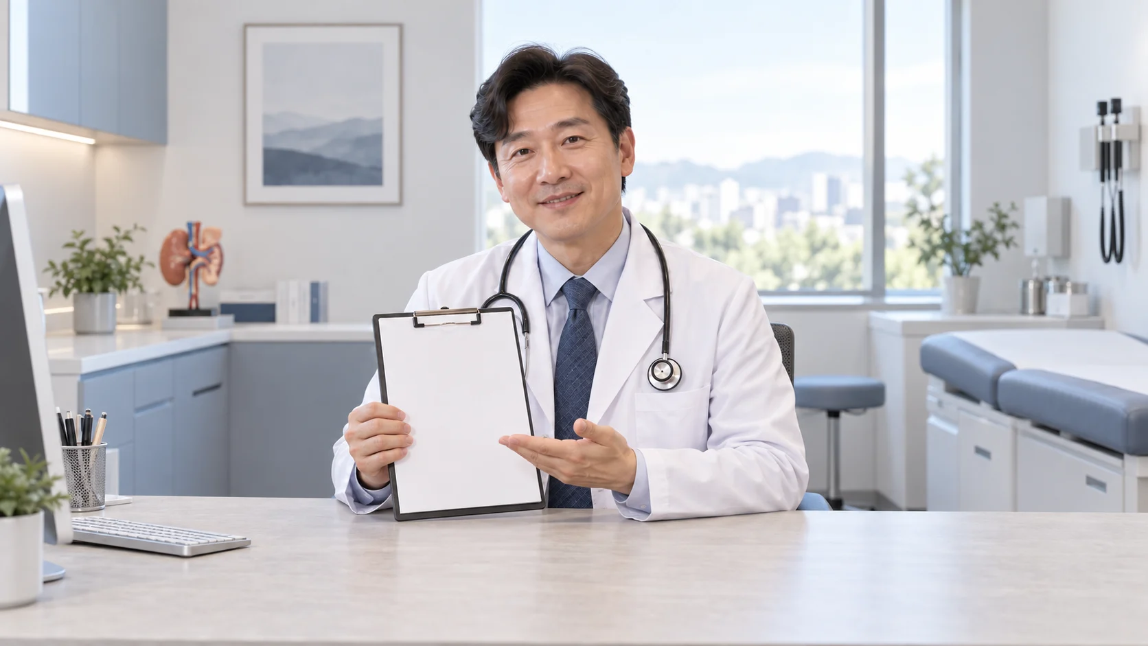 내과 상담·설명을 표현한 가상 사진